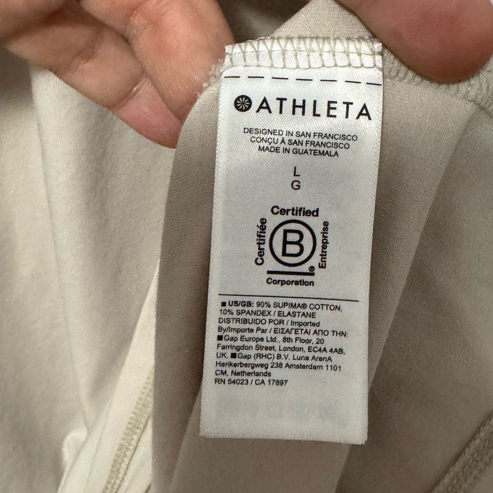 058 ATHLETA Women's Essential Lightweight Tee Dress - Cream, Large - Picture 7 of 9